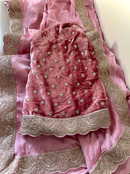 Humera chiffon satin beautiful saree