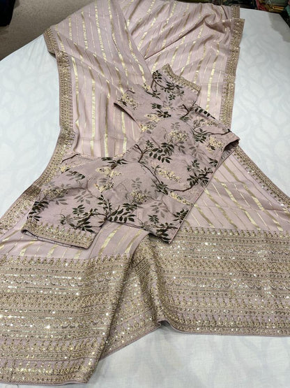 Summer striped trendy saree