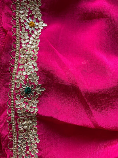 Harpreet satin gottapatti saree