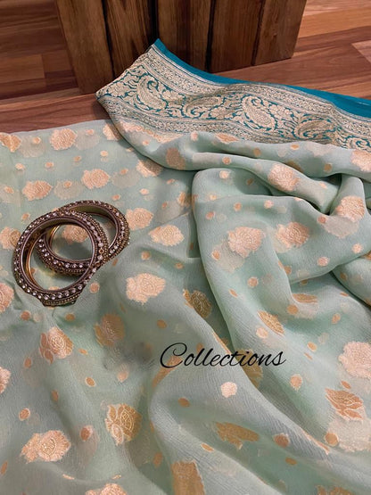 Alica handwoven khaddi gorgette saree