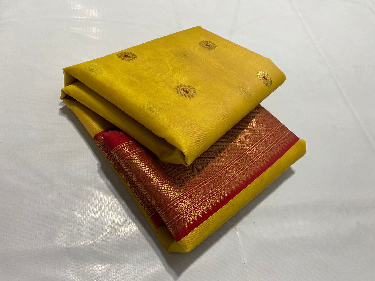 Heer yellow Chanderi saree handloom saree blouse
