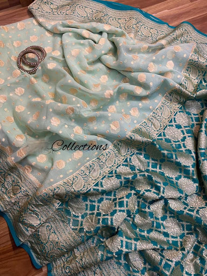 Alica handwoven khaddi gorgette saree