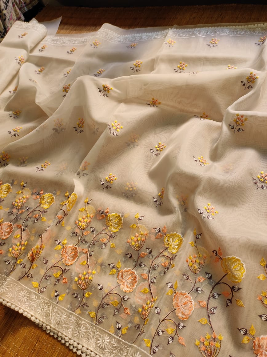 Raisha organza silk embroidery saree