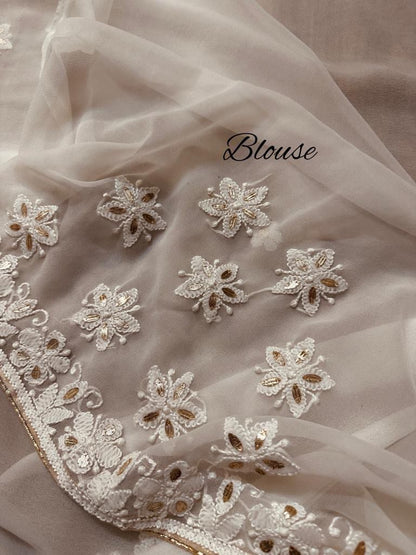 Vamsha chikankari embroidered saree