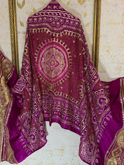 Gajji silk bandhej Dupatta