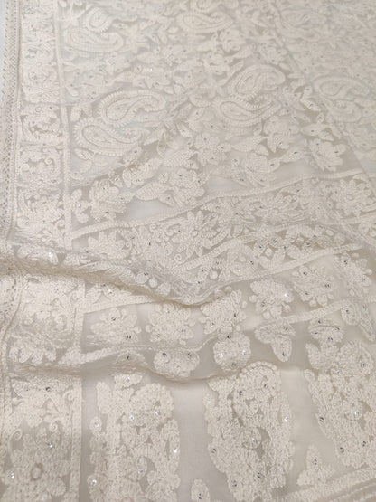 Vani Chikankari gorgette saree