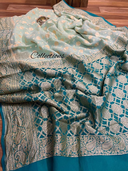 Alica handwoven khaddi gorgette saree