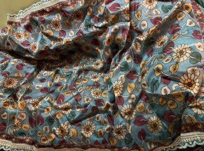 Floral Kalamkari saree