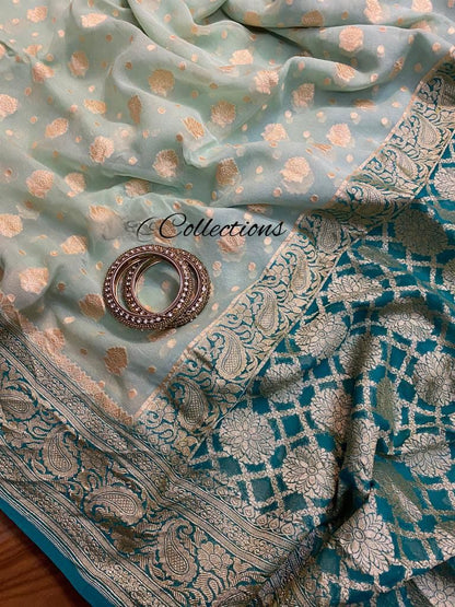 Alica handwoven khaddi gorgette saree