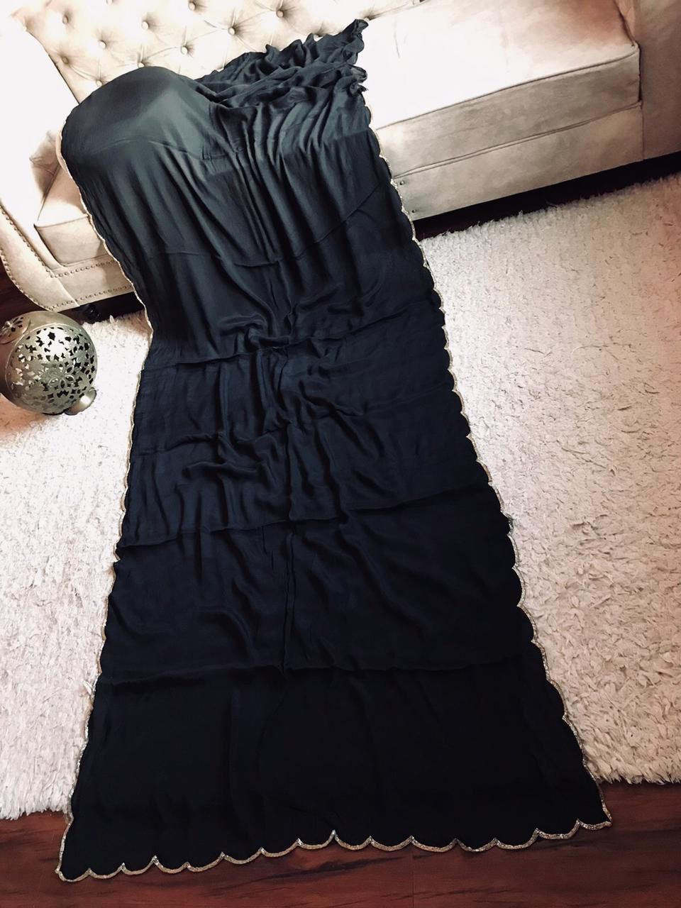 Classy crepe chinon handloom saree