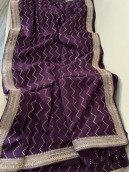 Yanisha gorgette Mukesh saree