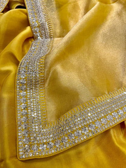 Kanjeevaram inspired tissue organza saree