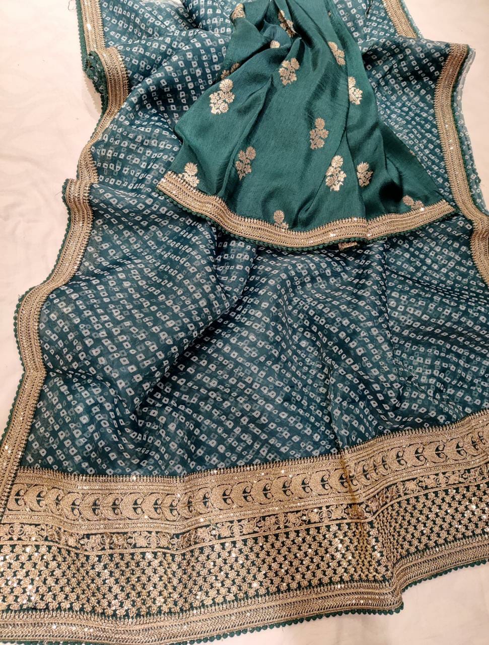Noori bandhej organza saree