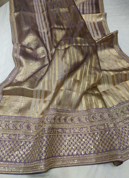 Nashel jari organza saree
