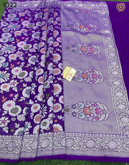 Purple tifli jangla saree