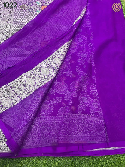 Purple tifli jangla saree
