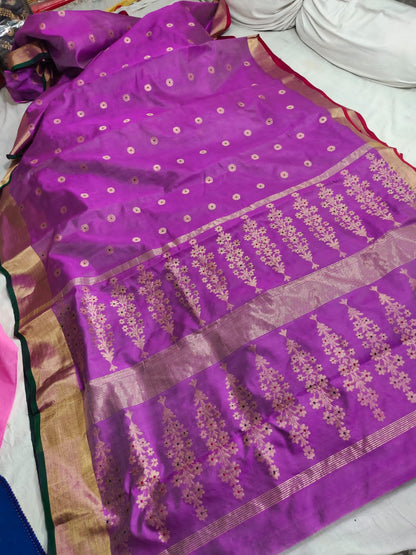 Purple Chanderi saree