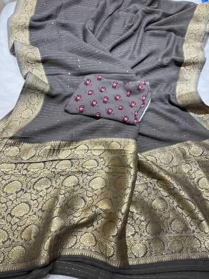 Pivasha khaddi gorgette saree