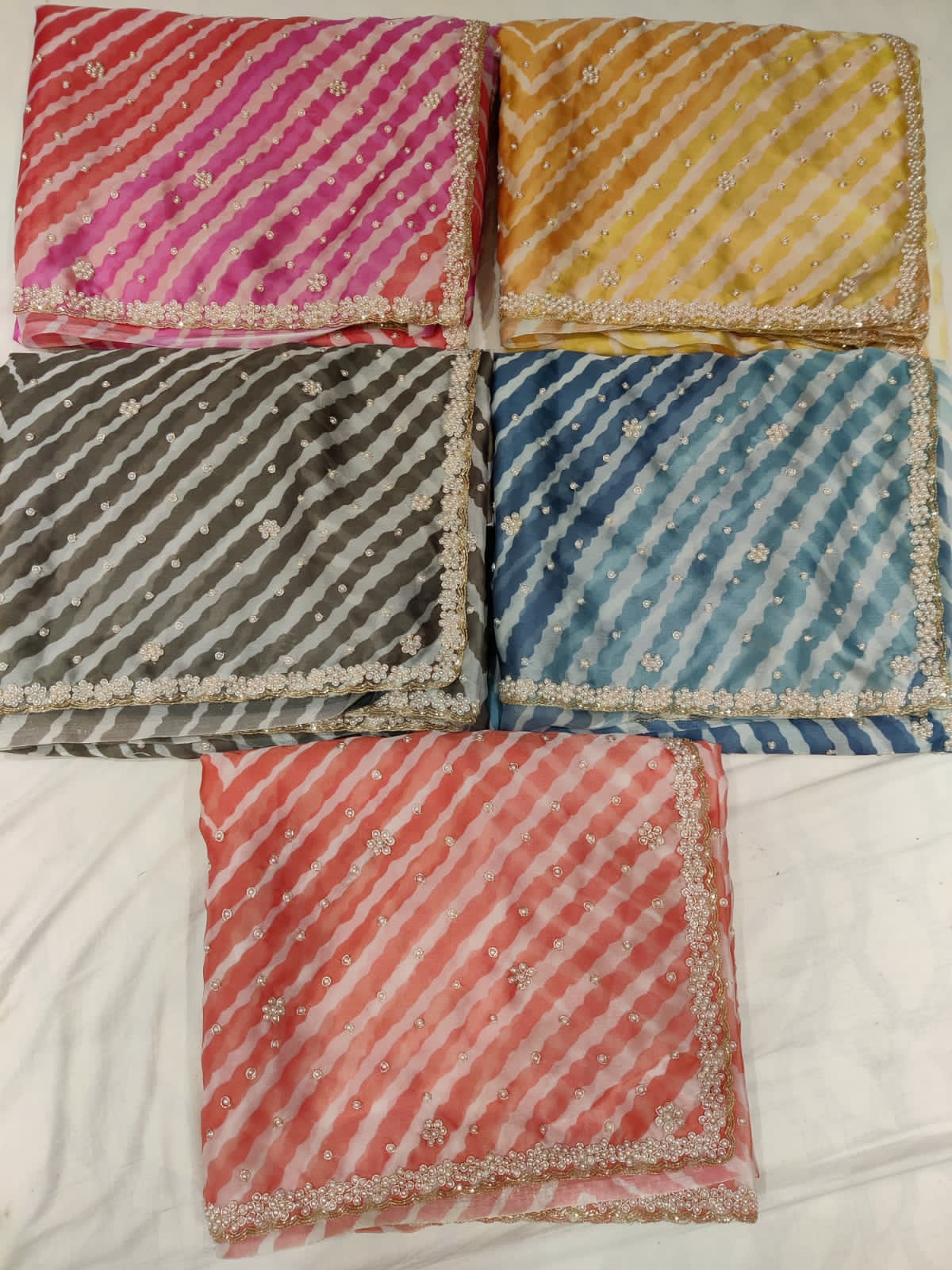 Kaju organza Pearl saree