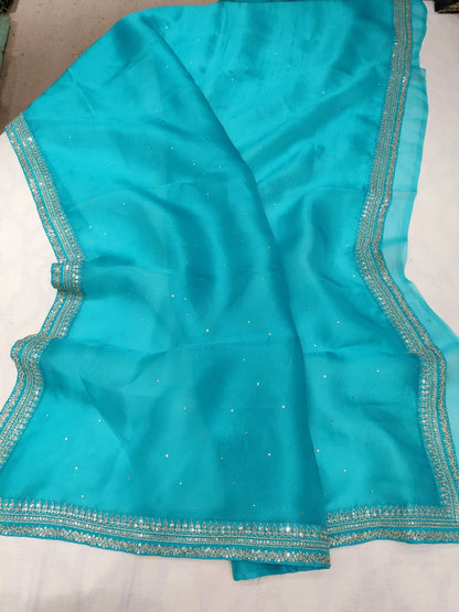 Kiwi organza sequence saree Indian sarees blouse women sari blouse
