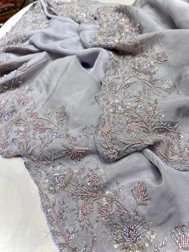 Alicia organza embroidered saree