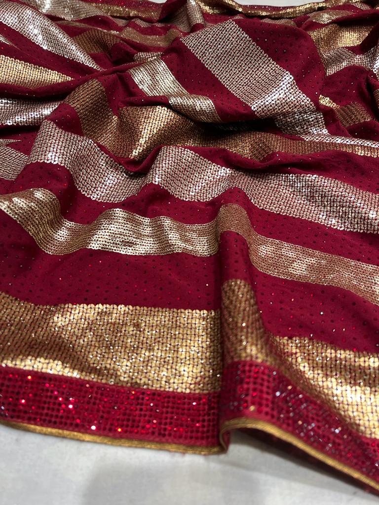 Juan crepe sequence saree