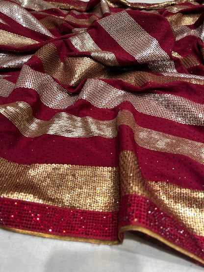 Juan crepe sequence saree