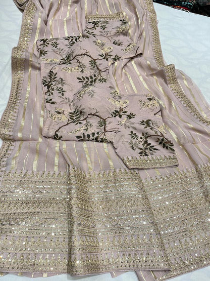 Summer striped trendy saree