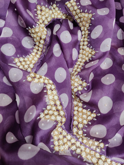 Polka dot inspired organza saree