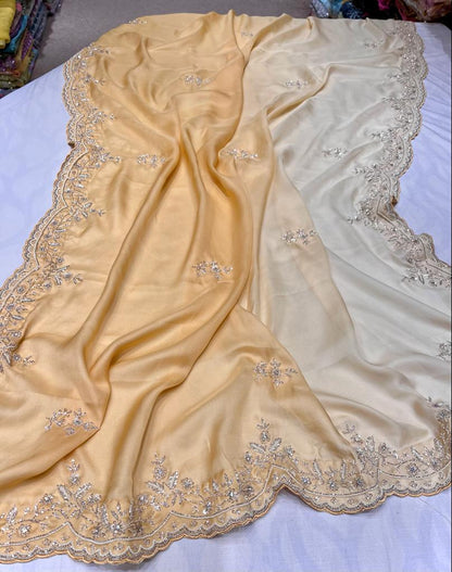 Satin shaded partywear saree