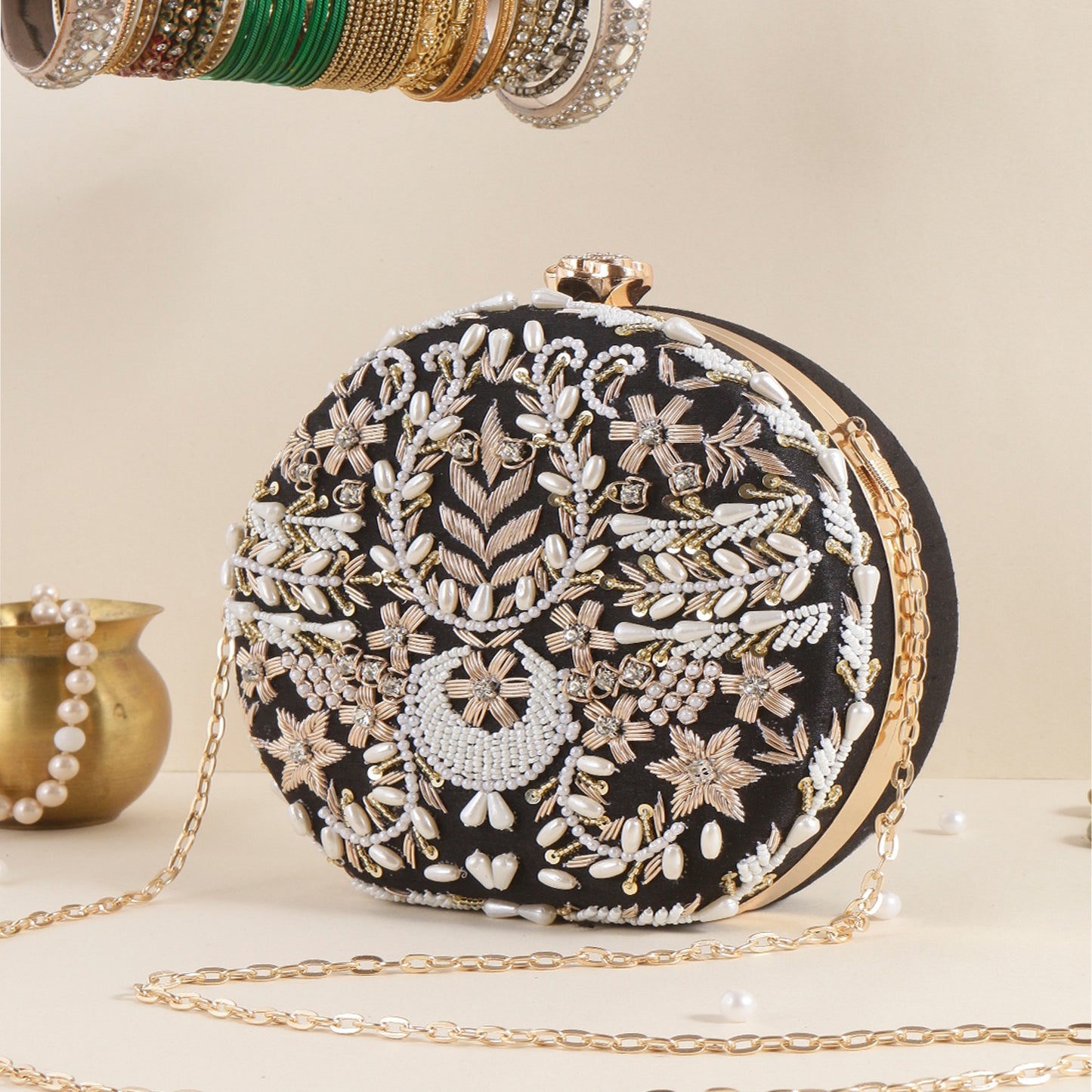 Susan embroidered clutch bag