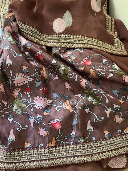 Rakhisha organza beautiful trendy saree