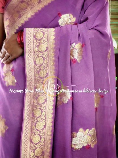 Raazvi khaddi Banarsi Meenakari saree