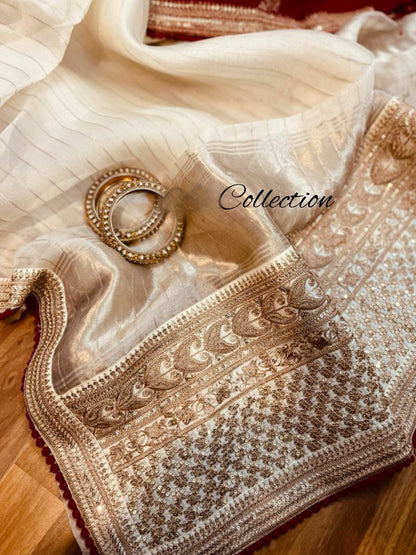 Shashi organza zari weaved saree