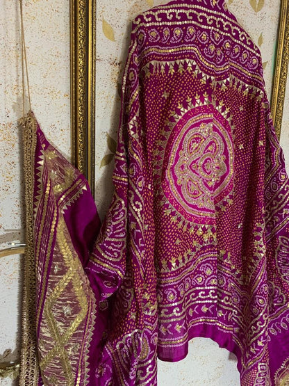 Gajji silk bandhej Dupatta