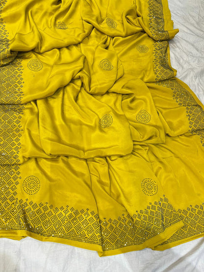 Satin partywear saree