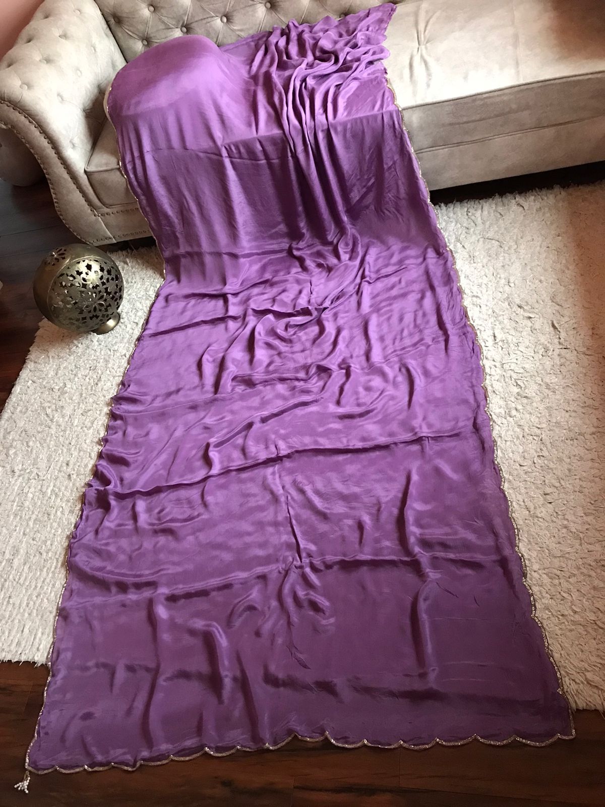 Classy crepe chinon handloom saree