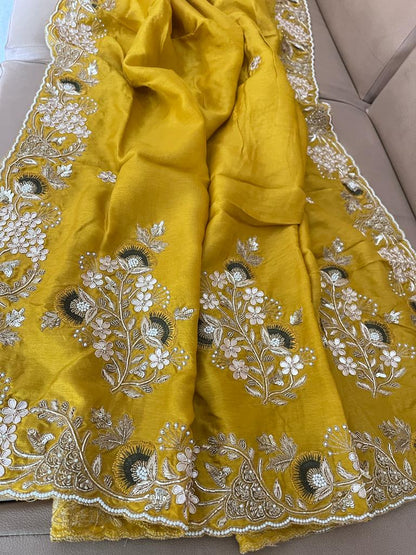Avishka embroidered gottapatti saree