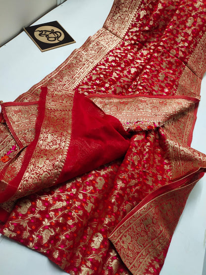 Kamisha khaddi gorgette saree