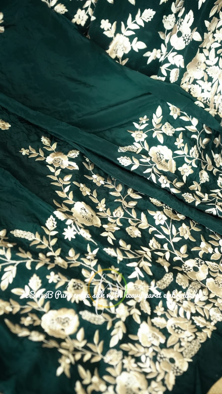 Blossom embroidered organza saree