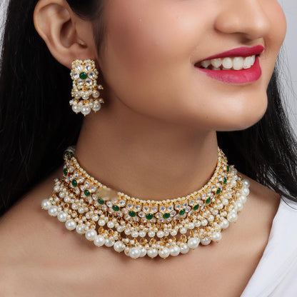 Pearl Kundan choker set