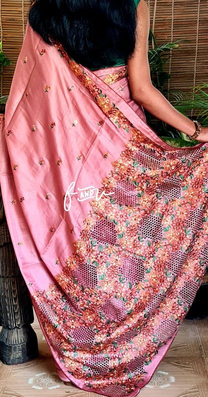 Soft tussar silk saree