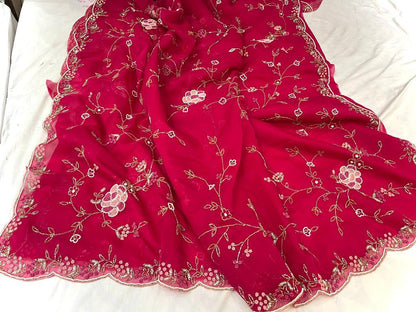 Fairly organza zardosi reception saree