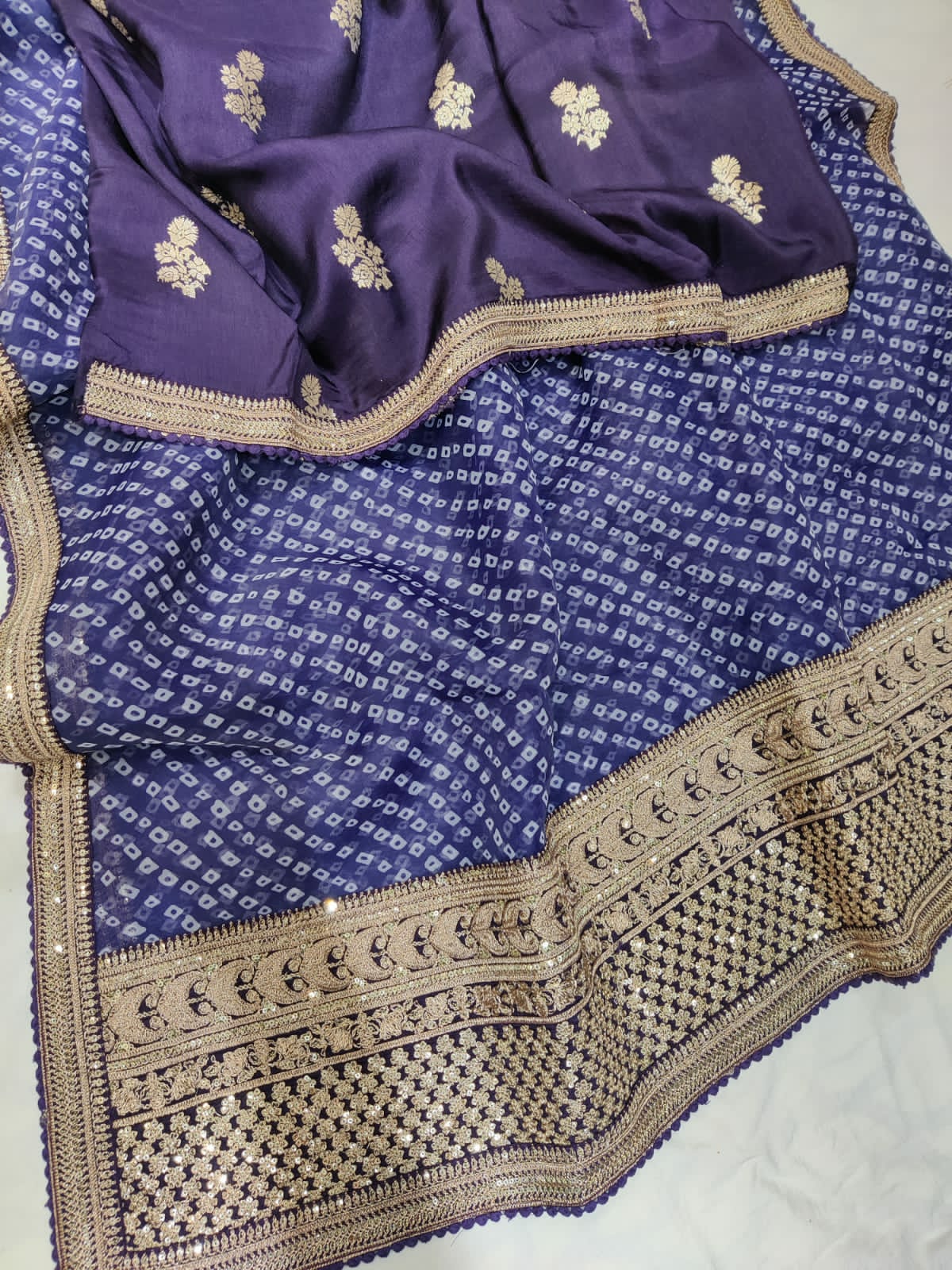 Noori bandhej organza saree