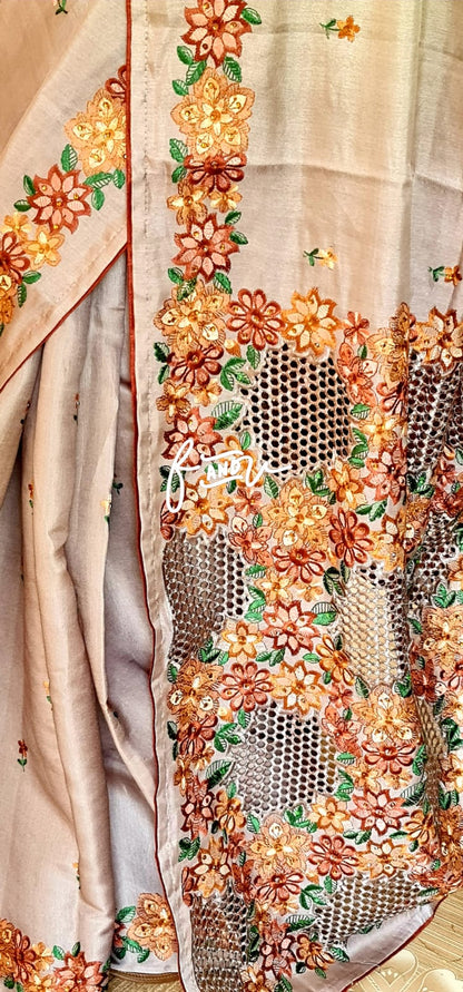 Soft tussar silk saree