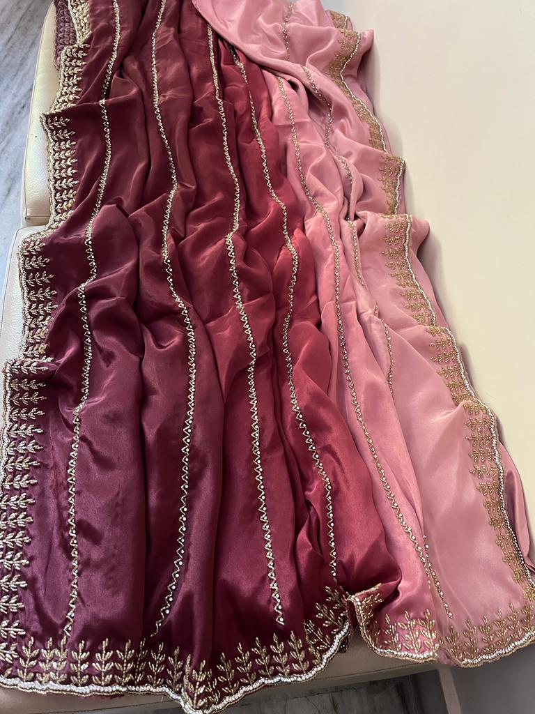 Naveli crepe kat Dana saree