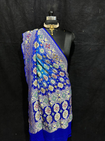 Jodha inspired bandhej gorgette Dupatta
