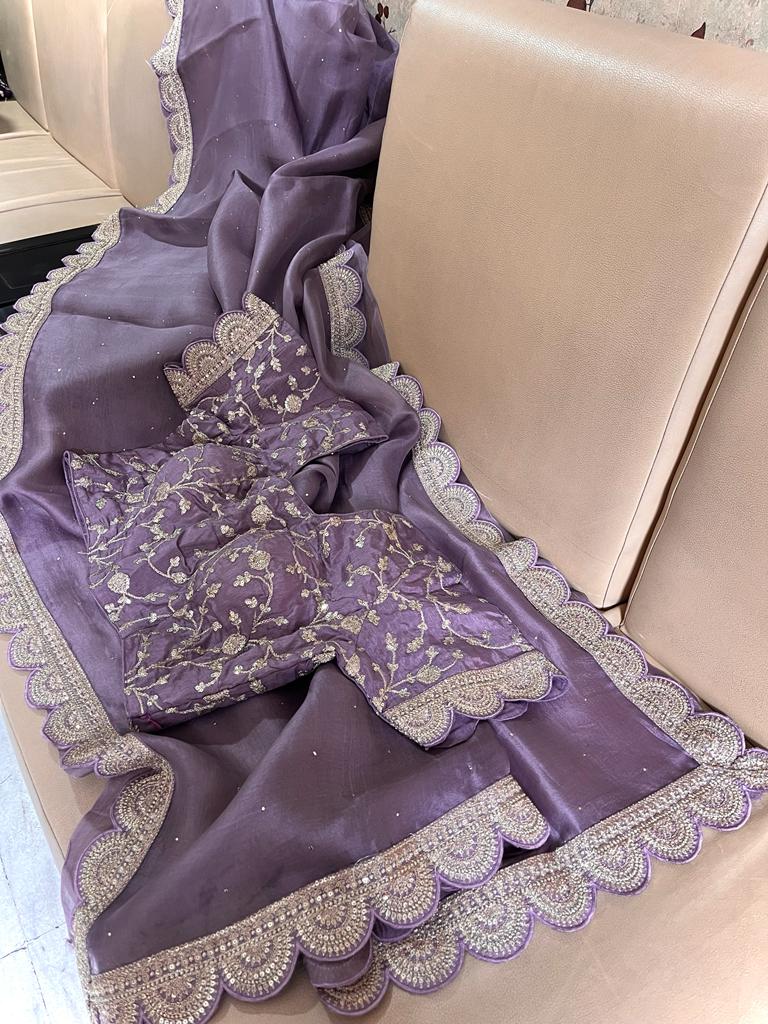 Maisha organza saree Indian sari blouse
