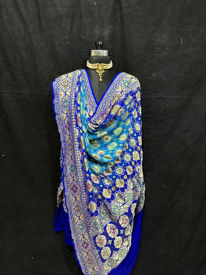 Jodha inspired bandhej gorgette Dupatta