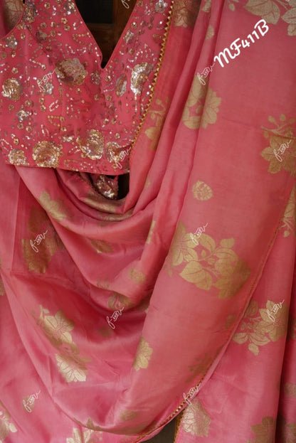 Elegant beautiful crepe saree
